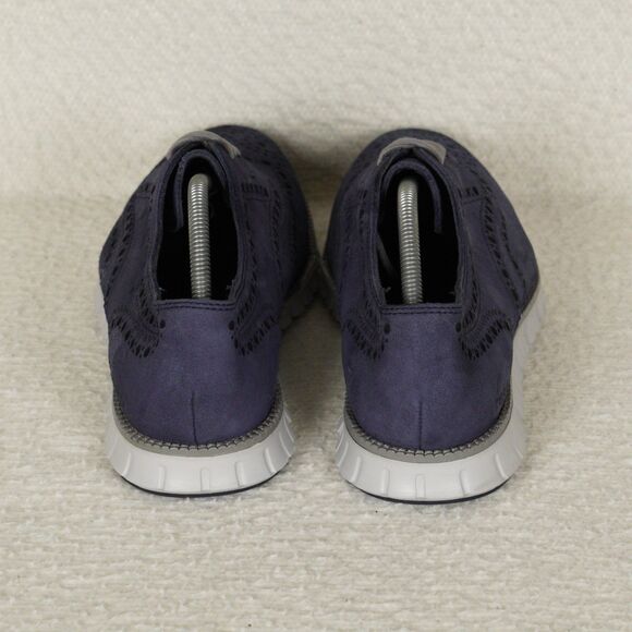 Cole Haan ZEROGRAND Wingtip Suede Oxford Shoes Mens 10.5 Blue Lace-Up Leather - Picture 7 of 13